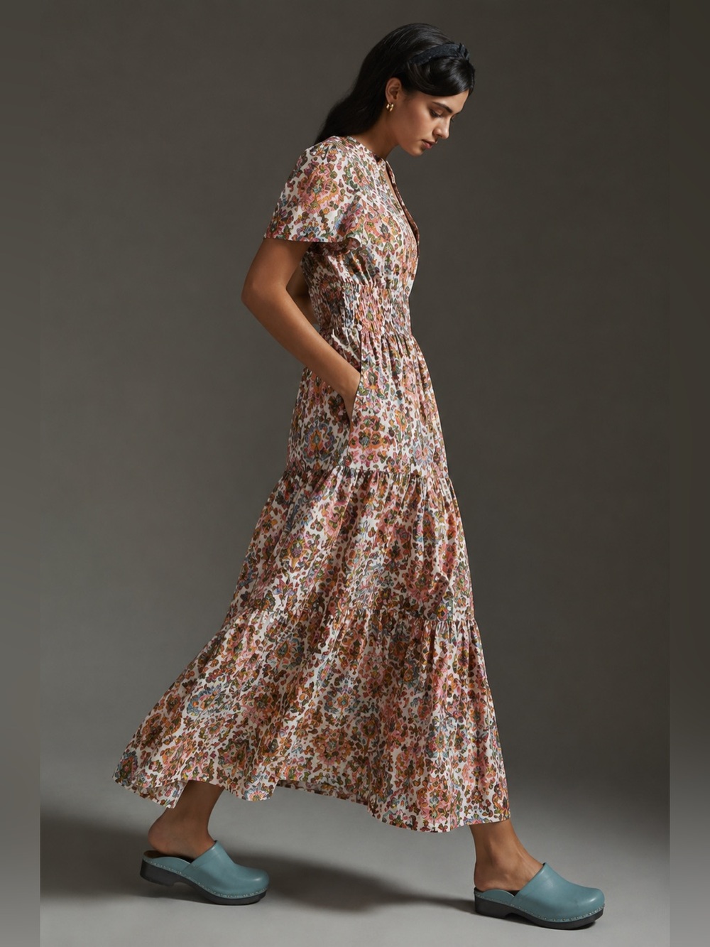 Anthropologie Somerset Maxi Dress Paisley Floral Boho Cottagecore Women Size M - Picture 3 of 13